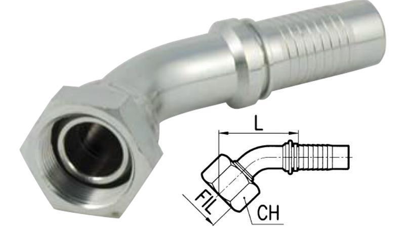 HYDRAULICKÉ PŘIPOJENÍ BSP ŽENSKÝ ELBOW 45° DN8-1/4