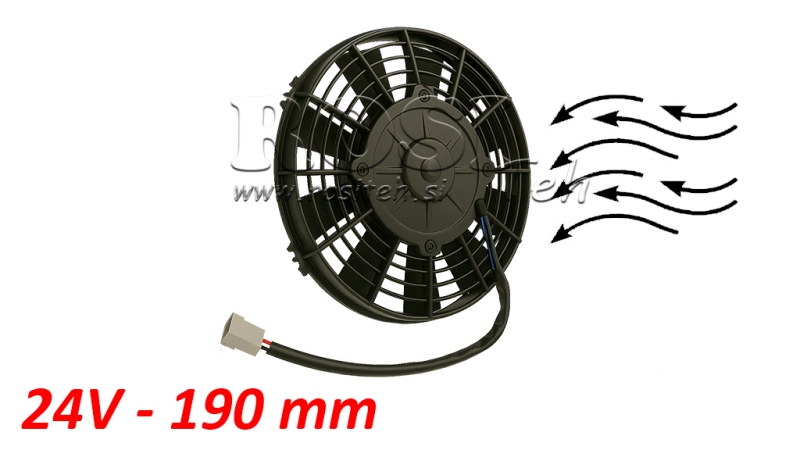 AXIAL LÜFTER - VENTILATOR 190 mm - ABLEITEND 24V