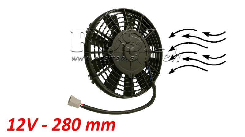 AXIAL LÜFTER - VENTILATOR 280 mm - ABLEITEND 12V