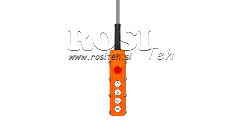 REMOTE SWITCH SET 4 BUTTONS + EMERGENCY STOP IN HOUSING WITH CABLE