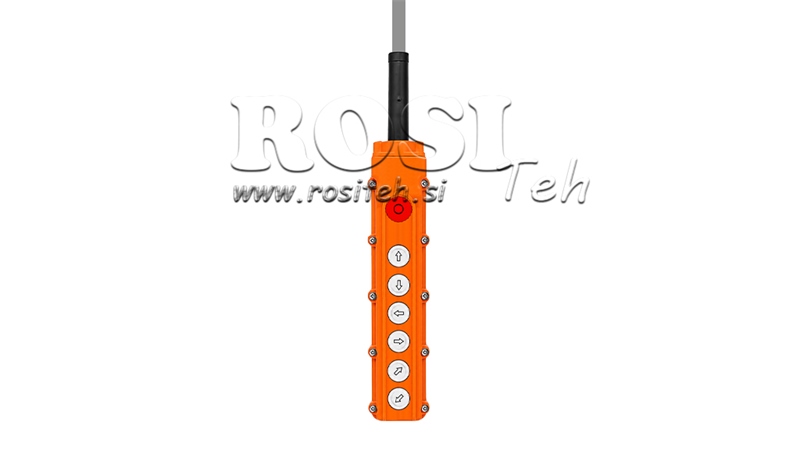 REMOTE CONTROL SET 6 BUTTONS + EMERGENCY SWITCH IN HOUSING WITH CABLE