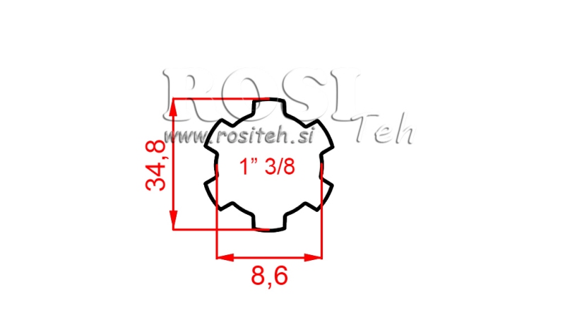 ADAPTATEUR CARDAN 1-3/8 STANDARD (320 mm)