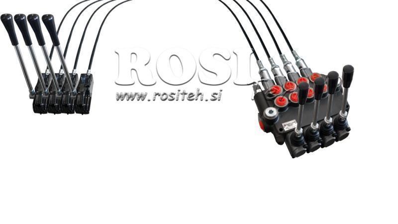 JOYSTICK DE DUPLA ALAVANCA 1.5 m VÁLVULA HIDRÁULICA 4xP80 litros.