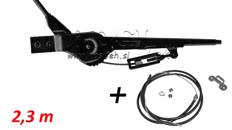 LEVA DI TRAINO PER IL FRENO A MANO DEL RIMORCHIO COMPLETA DI CAVO IN ACCIAIO DI 2,3 METRI