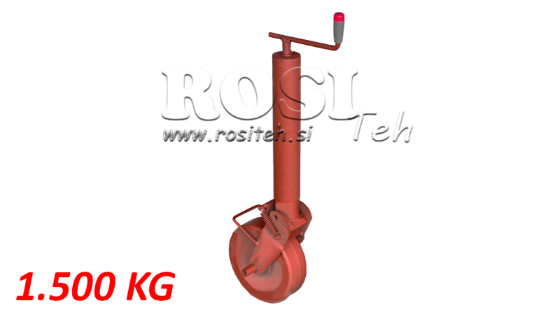 PODPERNÁ NOHA SO ZÁVITOM 300mm - 1500KG S OPORNIM KOLIESKOM