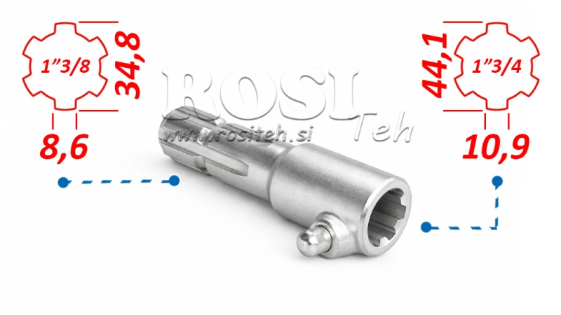ATTACCAMENTO CARDANICO CON SPILLO da 1”3/4  su 1”3/8