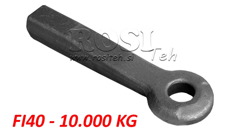 GANCIO DI TRAINO FISSO FI40 55x65 L380 - 10000KG/1500KG