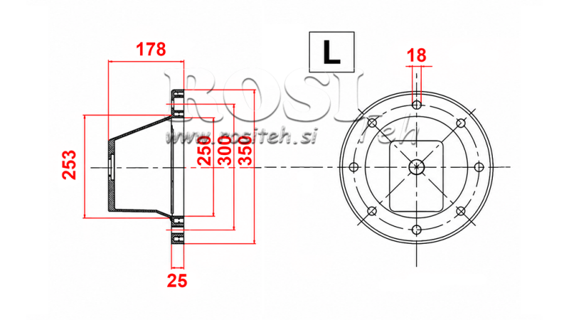 HYDRAULICKÁ PRÍRUBA - ZVON LS350-L3511 (EM11-22kW/GR2)