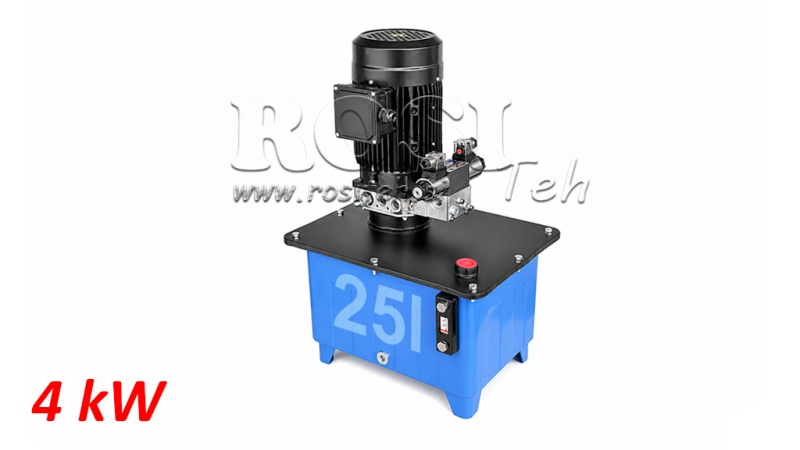 MINI HYDRAULICKÁ JEDNOTKA 380V AC (4 kW) - 8 cc - 12 lit/min - nádrž 25 lit