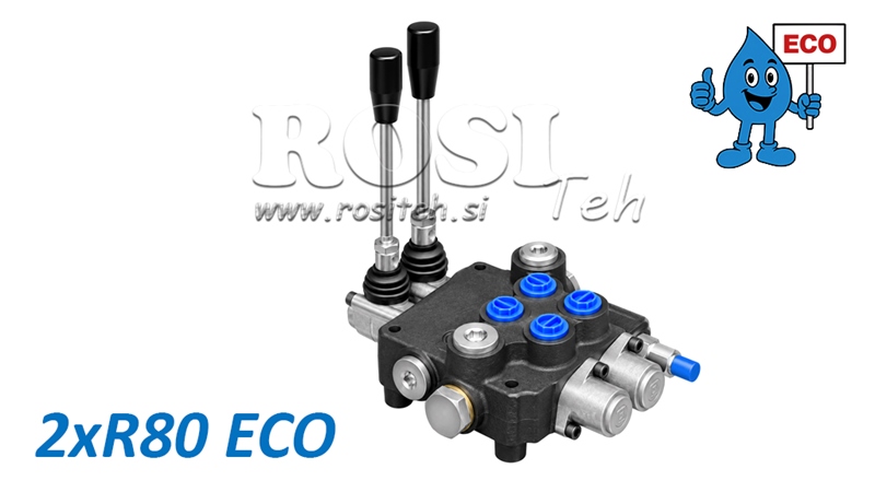 HYDRAULICKÝ RUČNÝ VENTIL – 2-SEKČNÝ ROZVÁDZAČ 2xR80 ECO