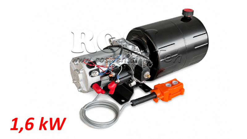 MINI HYDRAULIC POWER-PACK UNIT 12V DC - 1.6KW = 2.1CC - 8 LITERS - SINGLE-PHASE UNIT (METAL)