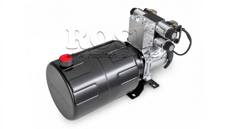 MINI HYDRAULICKÁ JEDNOTKA 24V DC - 2,2kW = 2,1cc - 8 lit - 2x dvojosmerný (kovový)