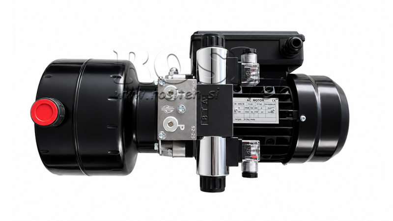 MINI HYDRAULICKÁ JEDNOTKA 230V AC (0,75 kW) - 3,7 cc - 5,2 lit/min - nádrž 4 lit