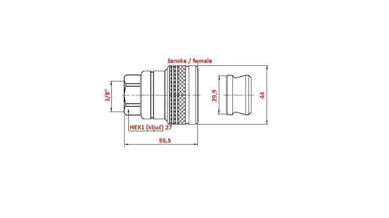 QUICK COUPLING FOR BRAKES FEMALE 3/8