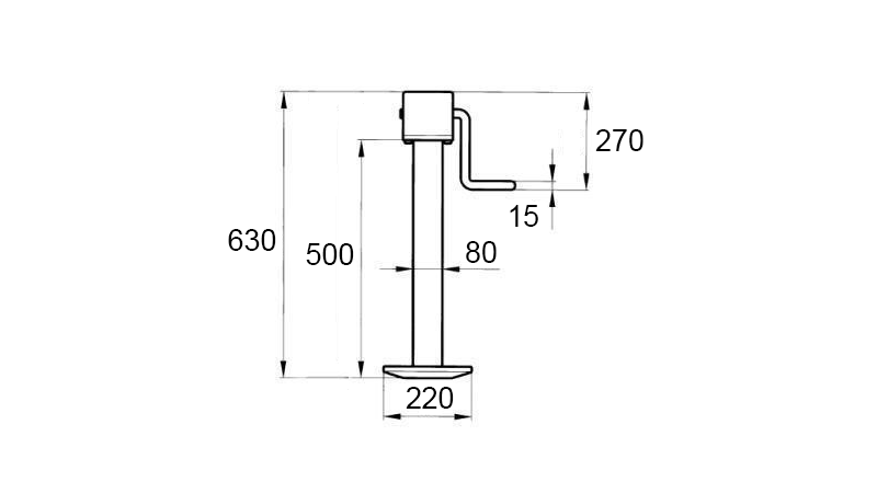KEERMEGA TUGIJALG (KÕRGUS 630 mm - KÄIK 350 mm) - 1.800 kg
