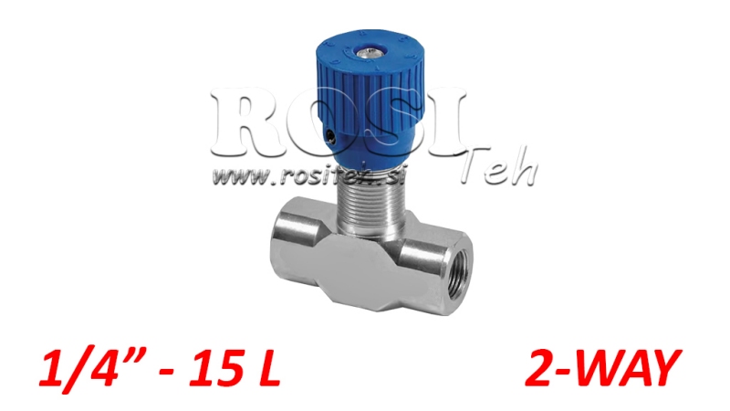 DROSSELVENTIL MIT HANDRAD VRFB 1/4- BEIDE RICHTUNGEN - 15 lit
