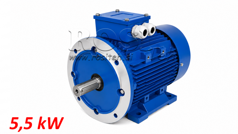 MOTEUR ÉLECTRIQUE 5.5KW MS132S-4_1450RPM 3PHASE PATTES+FLANGE-B3B5