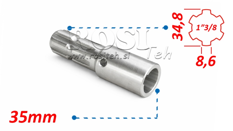 PTO ADAPTER 1-3/8 - HOLE fi 35 mm (160 mm)