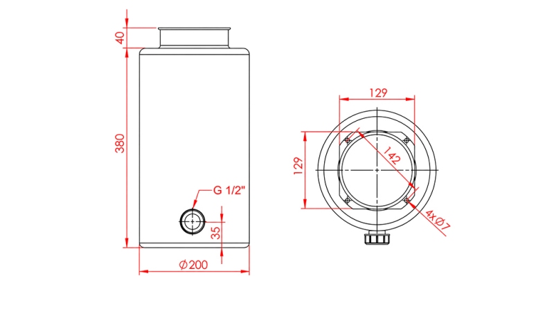 TANCA METALICĂ ROLL PP 12 LITRI ORIZONTAL-VERTICAL