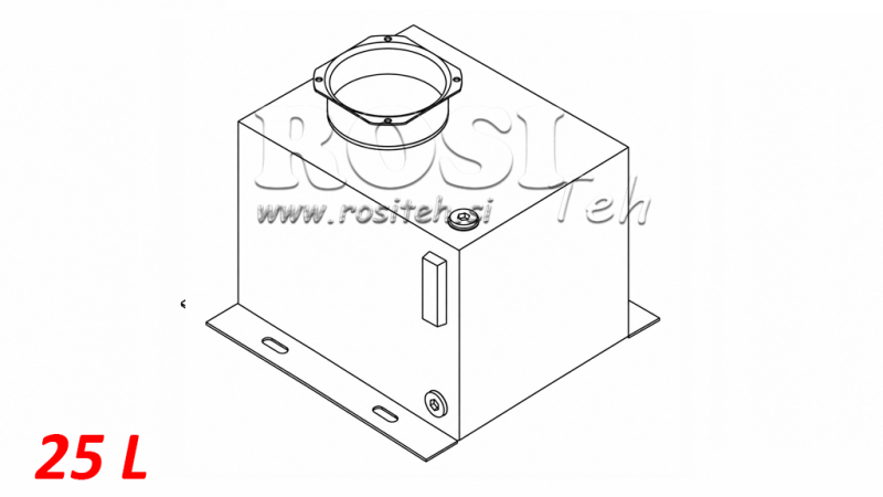 METAL RESERVOIR BOX PP 25 LITRE HORIZONTAL-VERTICAL