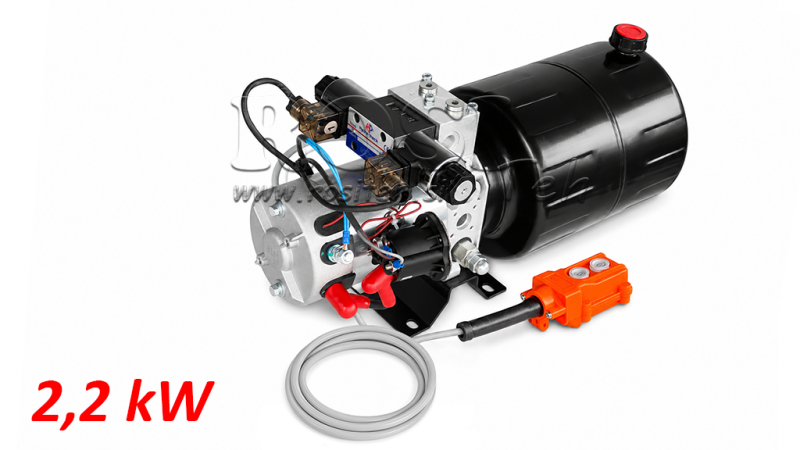 MINI HÜDRAULILINE JÕUÜKSUS 24V DC - 2.2kW = 2.1cc - 8 lit - kahe suunaga seade (metall)