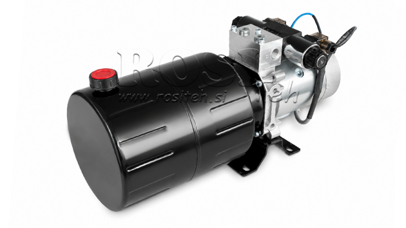 MINI HÜDRAULILINE JÕUÜKSUS 24V DC - 2.2kW = 2.1cc - 8 lit - kahe suunaga seade (metall)