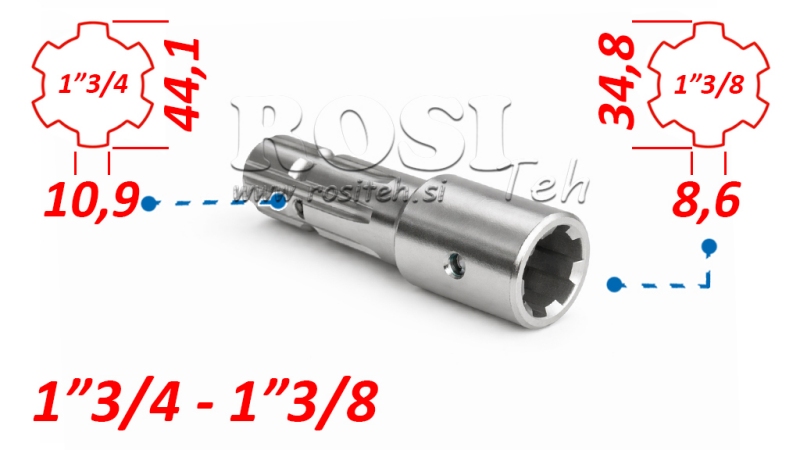 HRIADEĽ DRÁŽKOVANÁ 1''3/4 na 1''3/8