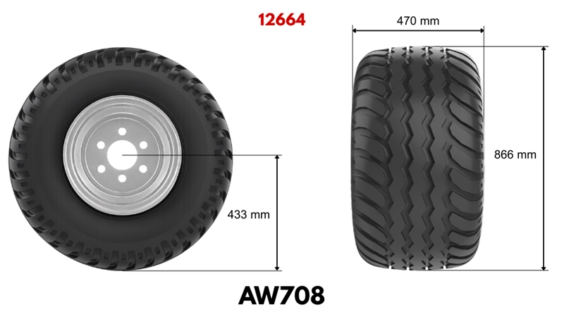 19.0/45-17 PNEVMATIKA AW708 14pl S PLATIŠČEM 16,00X17