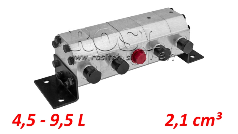 ZAHNRAD DURCHFLUSS MENGETEILER 4/1 (4,5-9,5lit - max.240bar) 2,1cc/SEG