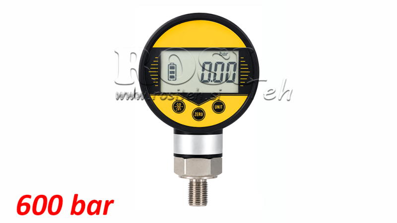 DIGITAL MANOMETER DN63 VERTICAL 0 - 600 BAR - 1/4