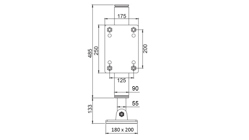 DUBBELVERKANDE HYDRAULISKT STÖDBEN (Φ90x620 mm) - SLAG 365 mm - 5.000 kg