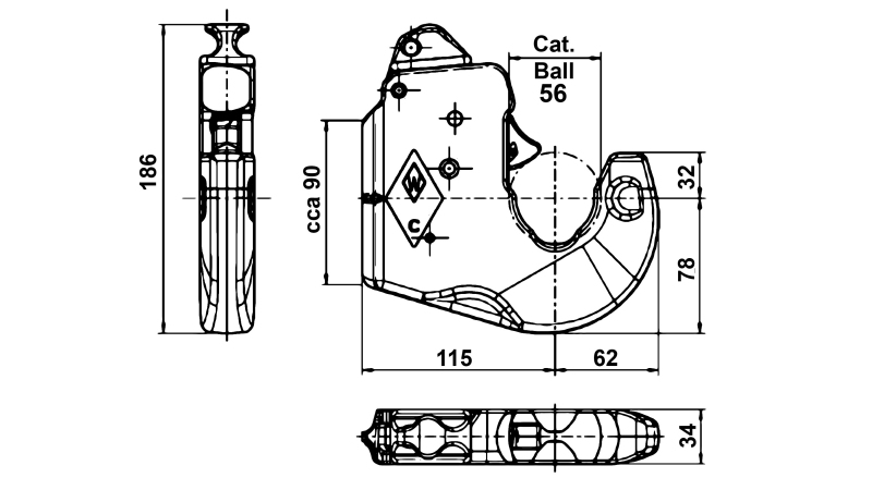 AVTOMATSKA KLJUKA TRAKTORSKE NOSILNE HIDRAVLIKE KAT.2 WALTERSCHEID