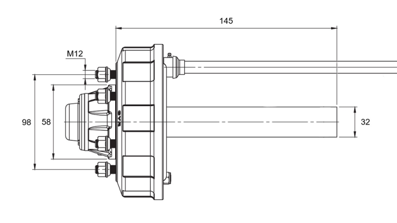 POLOOS S BRZDAMI - 450 kg (4 SKRUTKY) - 145 mm