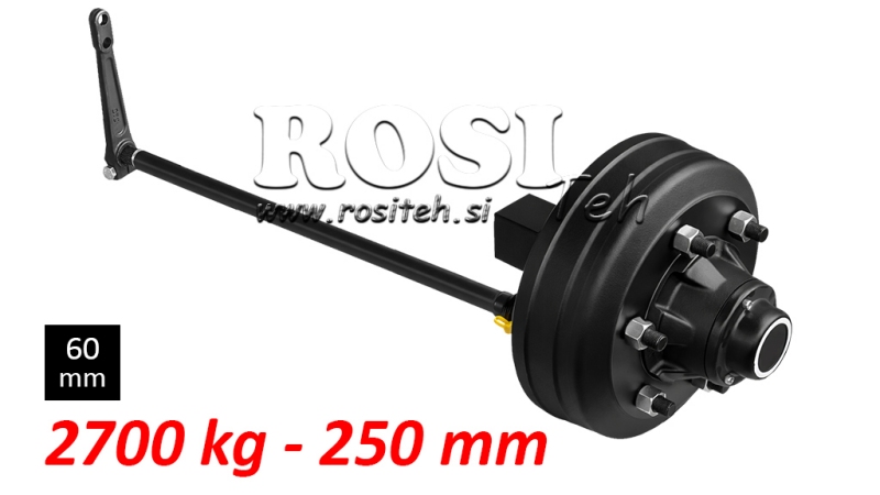 POLOOS S BRZDAMI - 2700 kg (6 SKRUTIEK) - 250 mm