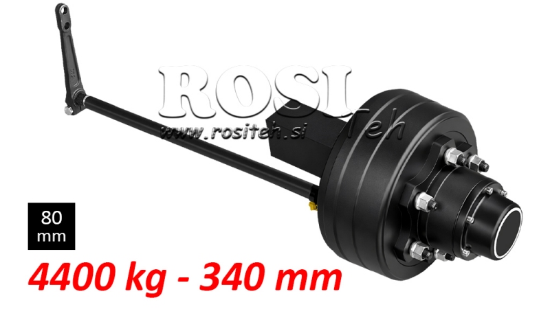 FÉLTENGELY FÉKKEL - 4400 kg (6 CSAVAR) - 340 mm