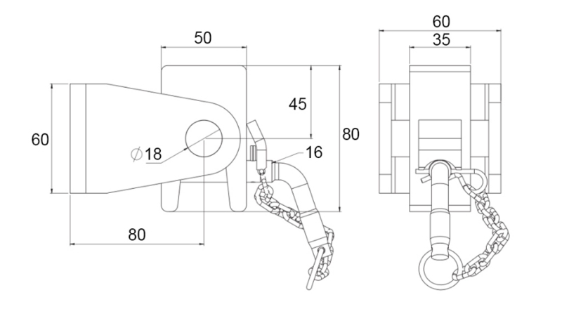 DRŽIAK SKLÁPACIEHO KORBY 50x60 - VIDLICOVÝ TYP - ECO