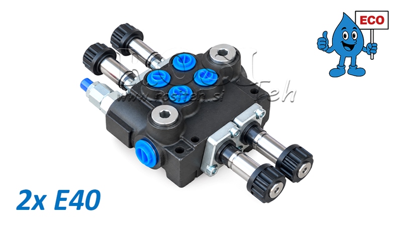 HYDRAULICKÝ ELEKTROMAGNETICKÝ VENTIL (BEZ CIEVOK) – 2-SEKČNÝ ROZVÁDZAČ 2xE40 ECO