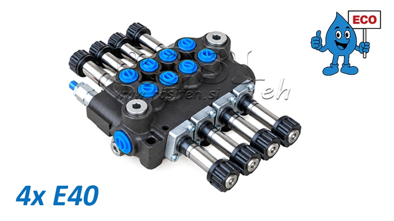 HYDRAULICKÝ ELEKTROMAGNETICKÝ VENTIL (BEZ CIEVOK) – 4-SEKČNÝ ROZVÁDZAČ 4xE40 ECO