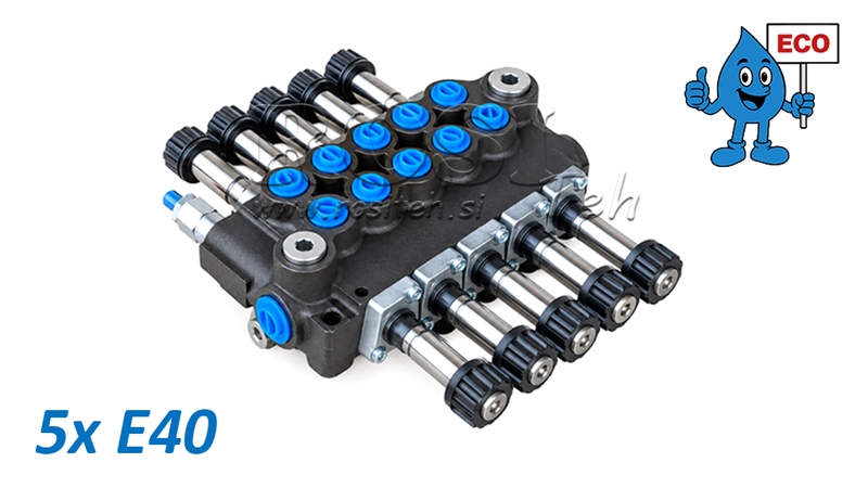 HYDRAULICKÝ ELEKTROMAGNETICKÝ VENTIL (BEZ CIEVOK) – 5-SEKČNÝ ROZVÁDZAČ 5xE40 ECO