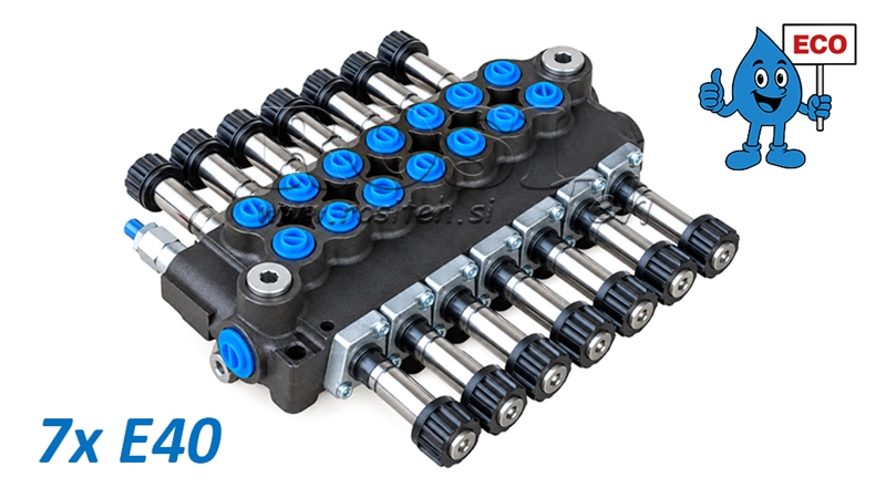 HYDRAULICKÝ ELEKTROMAGNETICKÝ VENTIL (BEZ CIEVOK) – 7-SEKČNÝ ROZVÁDZAČ 7xE40 ECO