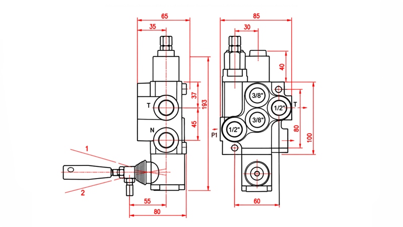HYDRAULICKÝ RUČNÝ VENTIL – 1-SEKČNÝ ROZVÁDZAČ 1xR40 ECO