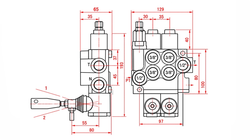 HYDRAULICKÝ RUČNÝ VENTIL – 2-SEKČNÝ ROZVÁDZAČ 2xR40 ECO