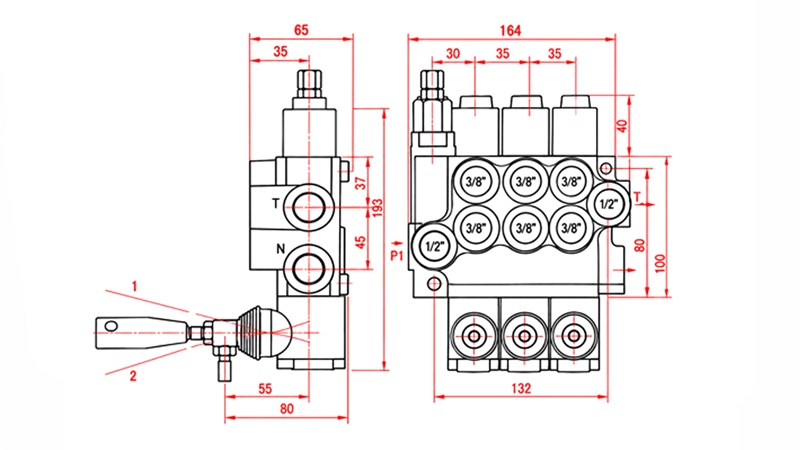 HYDRAULICKÝ RUČNÝ VENTIL – 3-SEKČNÝ ROZVÁDZAČ 3xR40 ECO