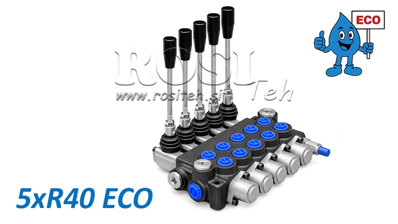 HYDRAULICKÝ RUČNÝ VENTIL – 5-SEKČNÝ ROZVÁDZAČ 5xR40 ECO