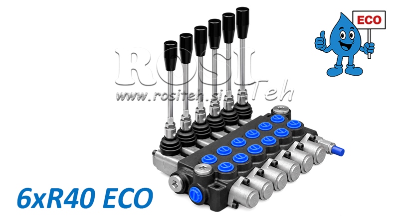 HYDRAULICKÝ RUČNÝ VENTIL – 6-SEKČNÝ ROZVÁDZAČ 6xR40 ECO