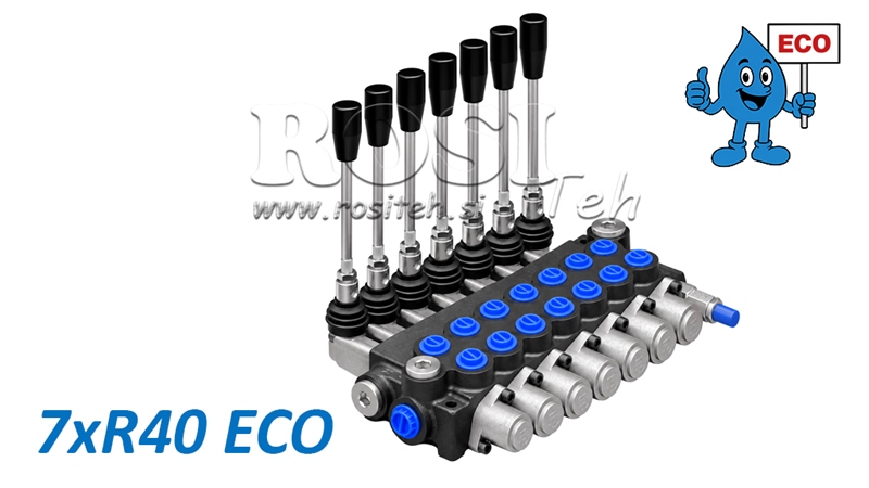 HYDRAULICKÝ RUČNÝ VENTIL – 7-SEKČNÝ ROZVÁDZAČ 7xR40 ECO
