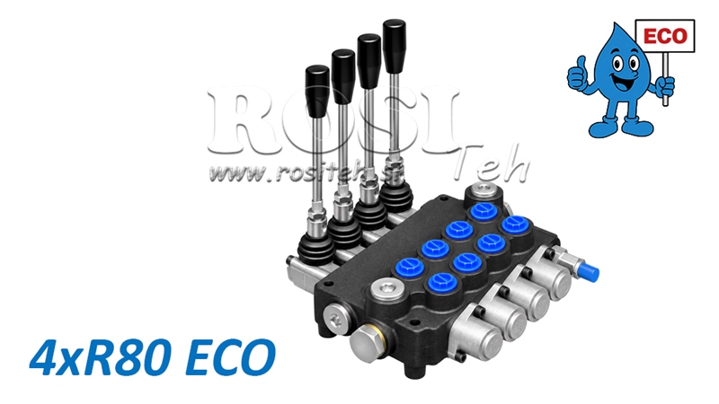 HYDRAULICKÝ RUČNÝ VENTIL – 4-SEKČNÝ ROZVÁDZAČ 4xR80 ECO