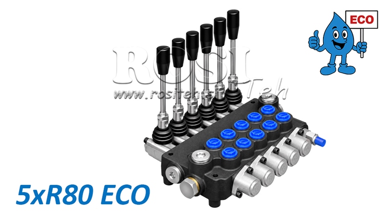 HYDRAULICKÝ RUČNÝ VENTIL – 5-SEKČNÝ ROZVÁDZAČ 5xR80 ECO