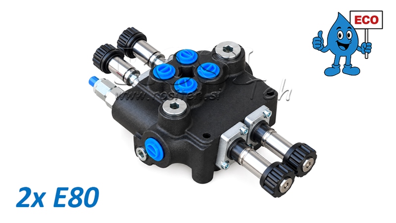 HYDRAULICKÝ ELEKTROMAGNETICKÝ VENTIL (BEZ CIEVOK) – 2-SEKČNÝ ROZVÁDZAČ 2xE80 ECO