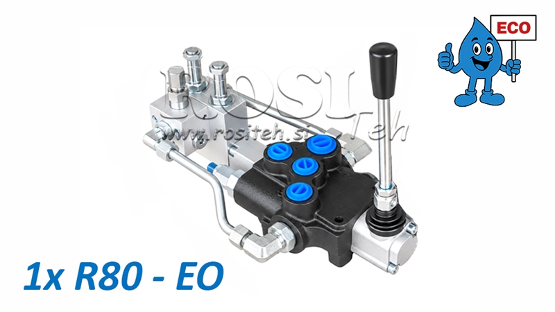 HYDRAULICKÝ ELEKTRO-RUČNÝ VENTIL (BEZ CIEVOK) – 1-SEKČNÝ ROZVÁDZAČ 1xR80-EO ECO